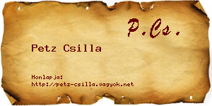 Petz Csilla névjegykártya