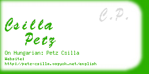 csilla petz business card